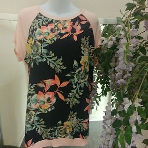 12 PM by Mon Ami Tropical Raglan Sleeve Top